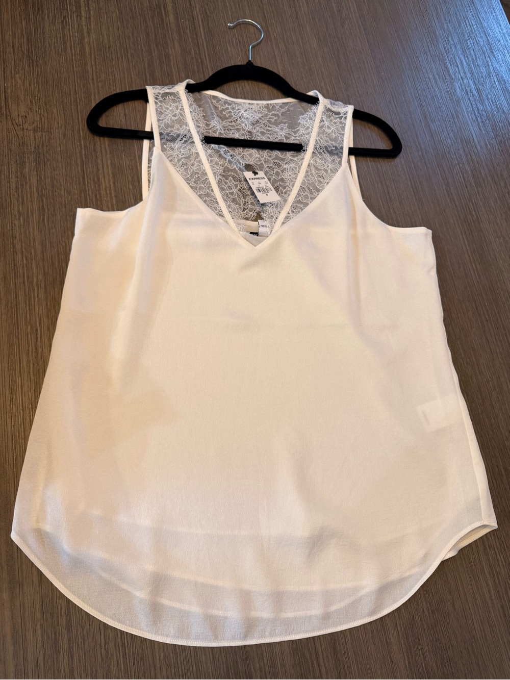 Express White Lace-Back V-Neck Camisole